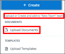 Creating a new Team Document not from a Template